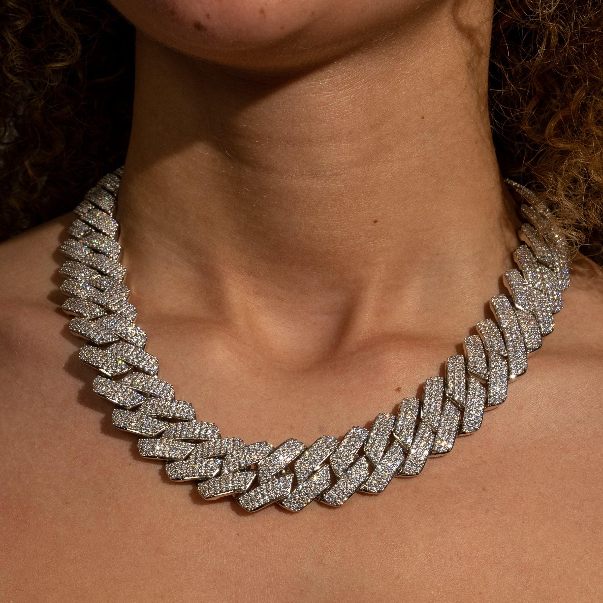 20mm Monaco Chain White Gold – Adamans - Main Image