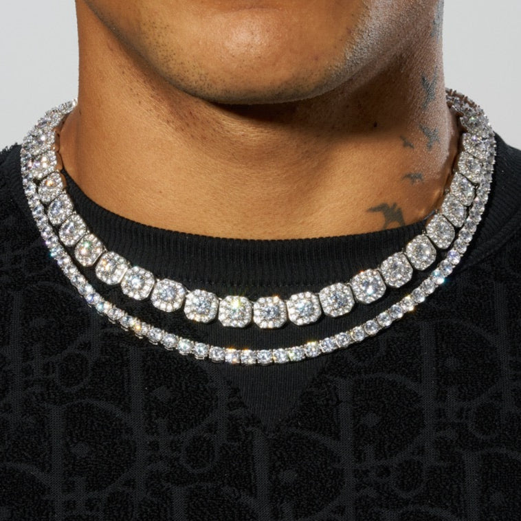 未使用Clustered Tennis Chain Necklaceのみ Clustered Tennis Chain in White Gold – The GUU Shop