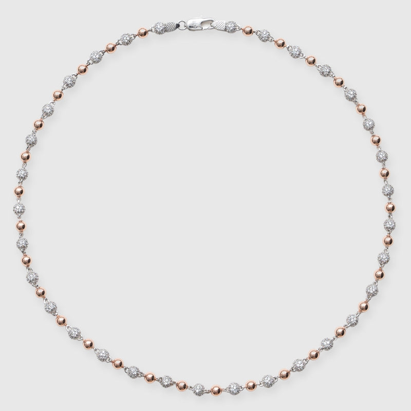 5mm ICED BALL CHAIN - TWO TONE