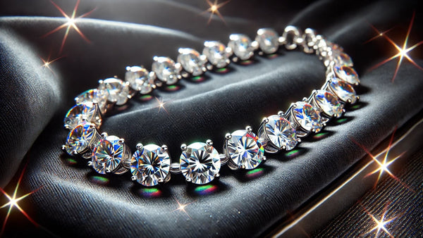 An image showcasing the beauty of a moissanite tennis bracelet