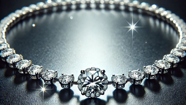 An image showing the beauty of a diamond set into a tennis bracelet