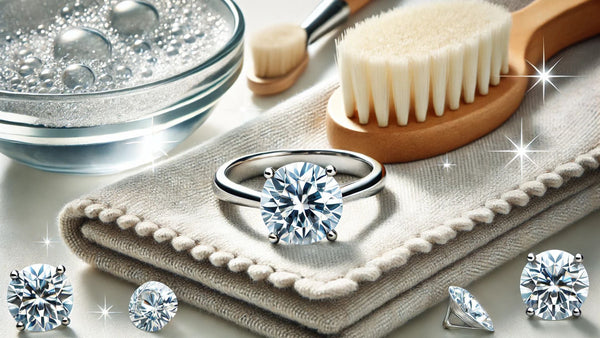 An image of the cleaning process of an engagement ring