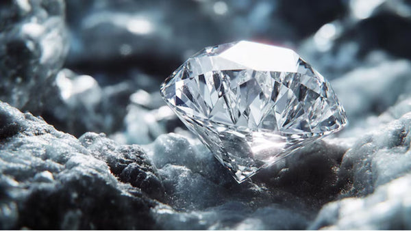 An image showing a Lab Diamond resting on ice