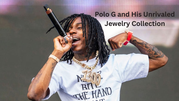 Polo G performing whilstb wearing his iconic "1300" chain