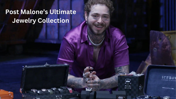 Post Malone with his jewelery collection on the set of GQ