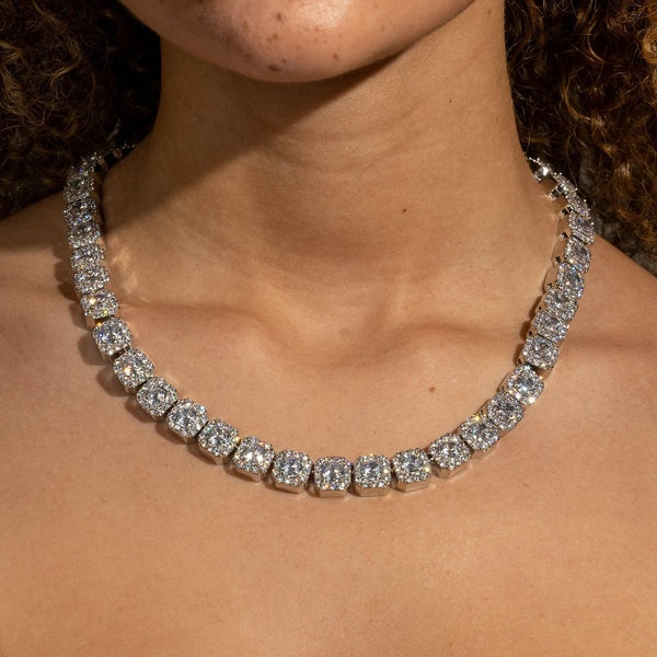 Clustered tennis chainメンズネックレス 約45cm Clustered Tennis Chain Necklace【SILVER】 | Glitter