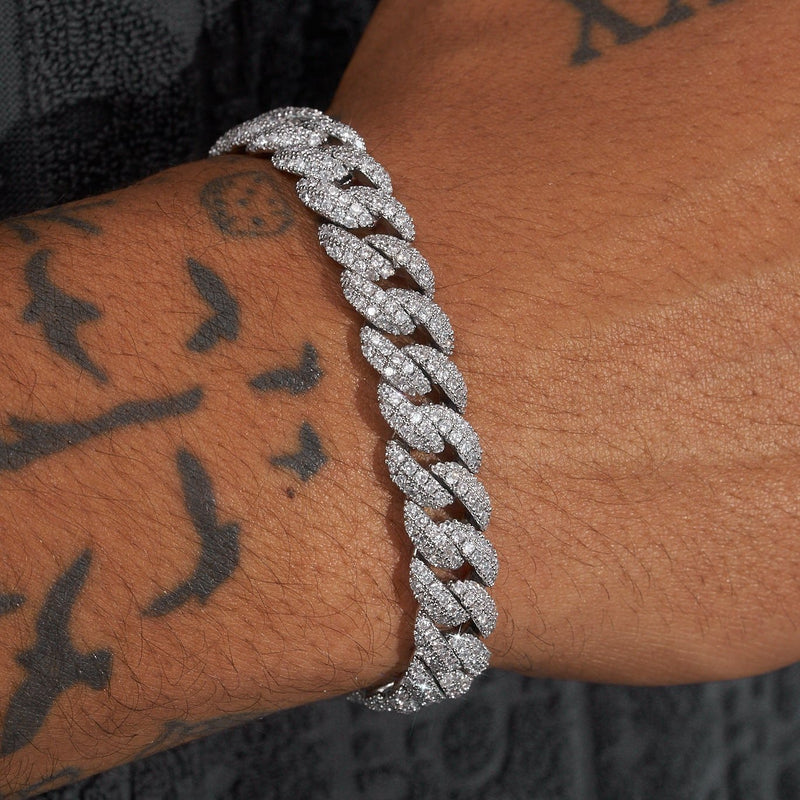 10mm Cuban Bracelet - White Gold