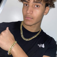 13mm Cuban Chain + Bracelet - Gold