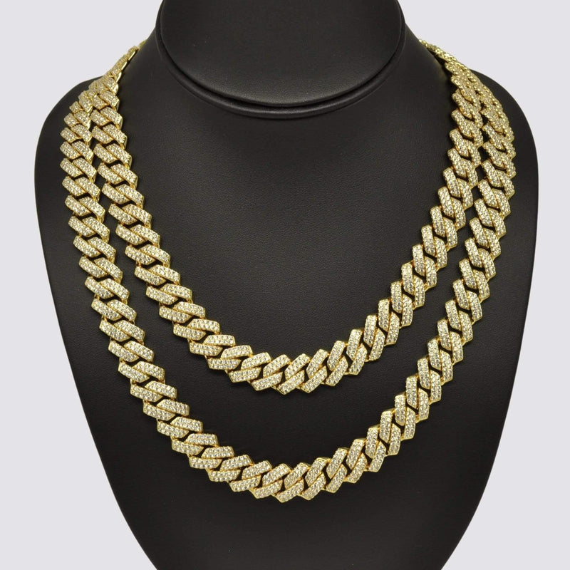 14mm Monaco Chain Bundle 20" & 22" - Gold