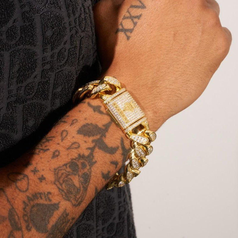 19mm Cuban Bracelet - Gold