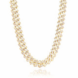 20mm Baguette Miami Link Chain - Gold