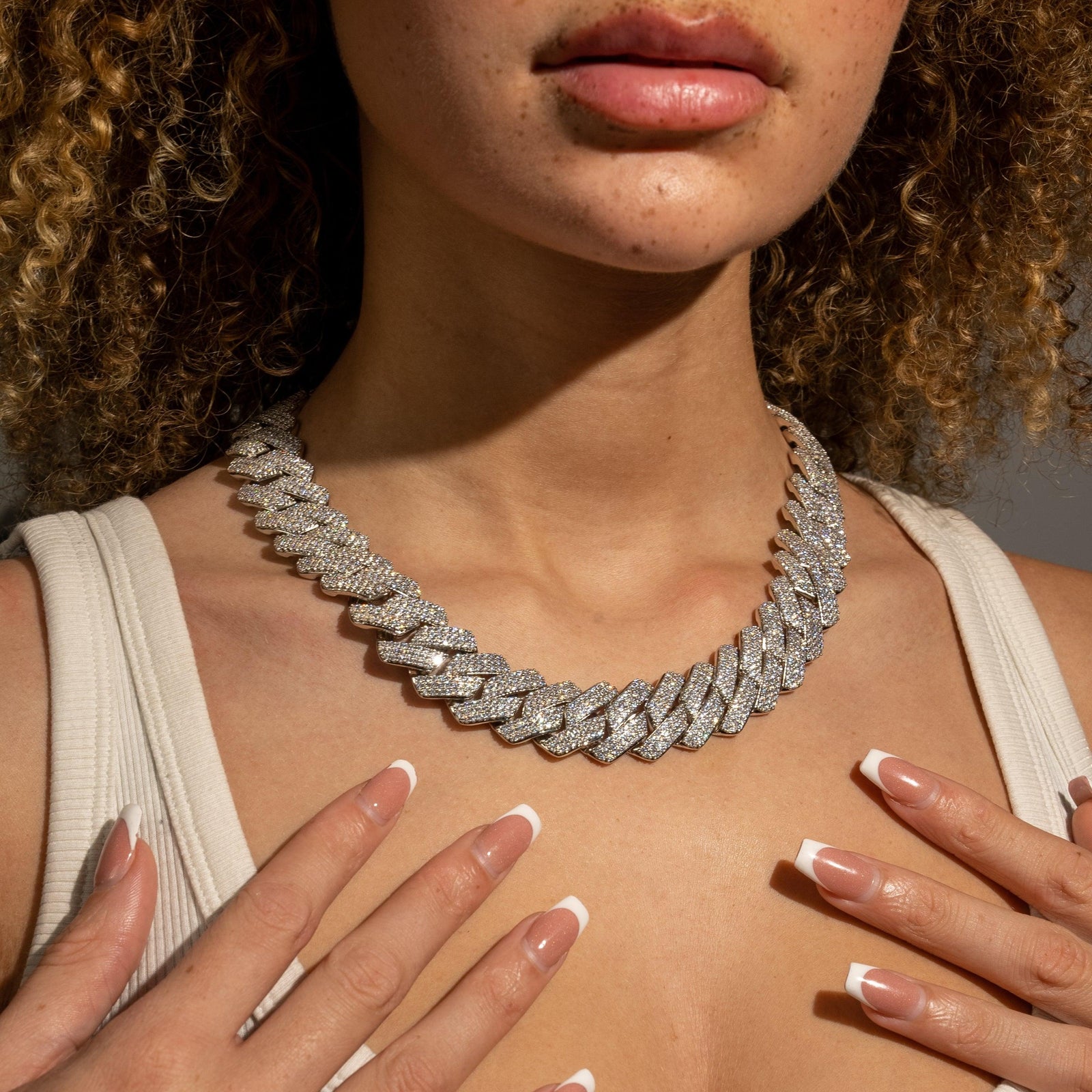 20mm Monaco Chain - White Gold – ADAMANS