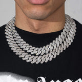 Adamans 20mm Monaco Chain - White Gold