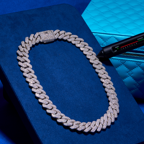 20mm Monaco Chain - White Gold