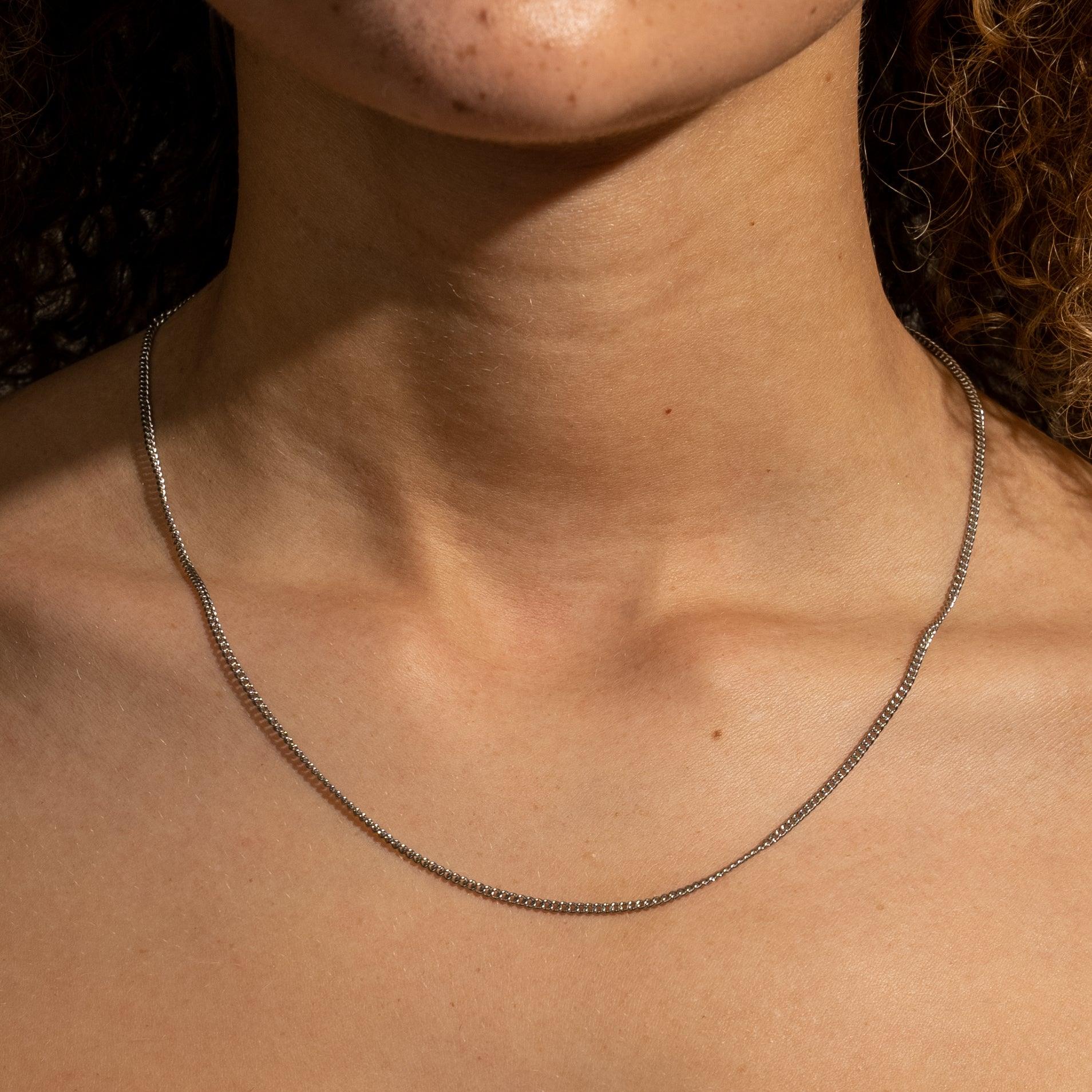 2mm Curb Chain - White Gold – Adamans