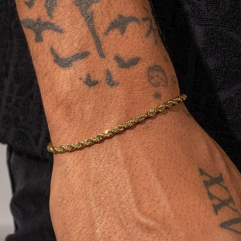 3mm Rope Bracelet - Gold - Adamans