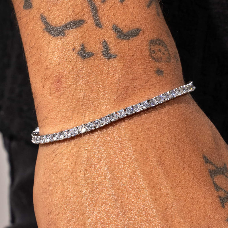 3mm Tennis Bracelet - White Gold - Adamans