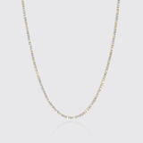 3mm lab diamond tennis chain in 18k vermeil, D color, VVS1 clarity.