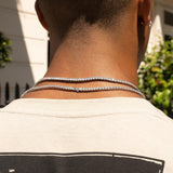 3mm tennis chain in white gold with round cut stones.
