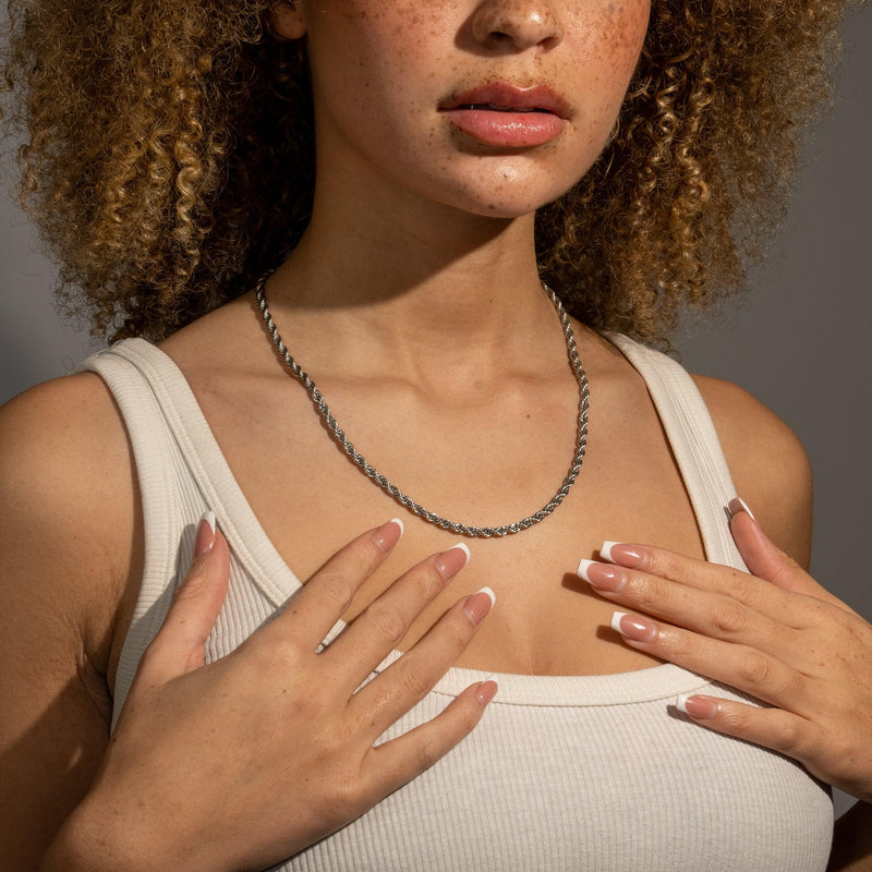 4mm Rope Chain White Gold – Adamans - Main Image