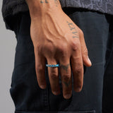 5mm blue diamond ring with 18K gold plating on hand