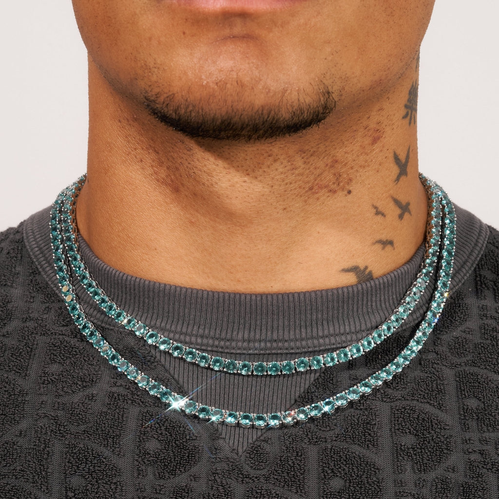 5mm Green Diamond Tennis Chain - White Gold – Adamans