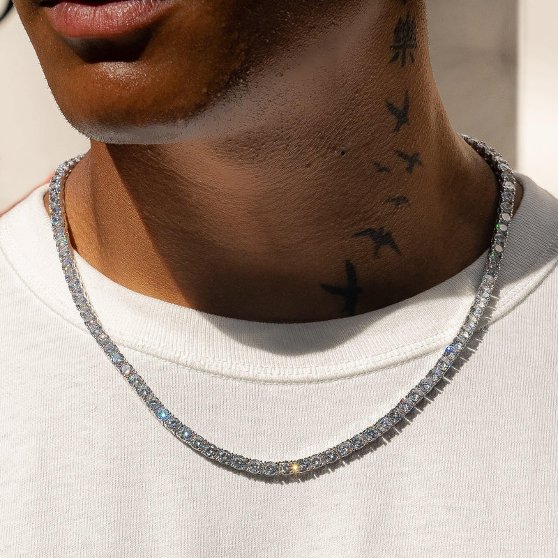 Diamond Tennis Necklace Vvs Moissanite Chain 5mm Moissanite Tennis