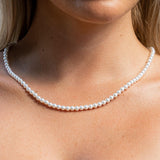 5mm Pearl Necklace - 925 silver