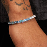 5mm TENNIS BRACELET - PALE BLUE AND WHITE - Adamans - 