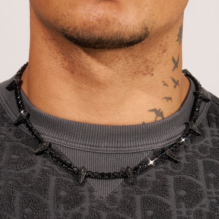 5mm PAVE SPIKE TENNIS CHAIN - BLACK – Adamans