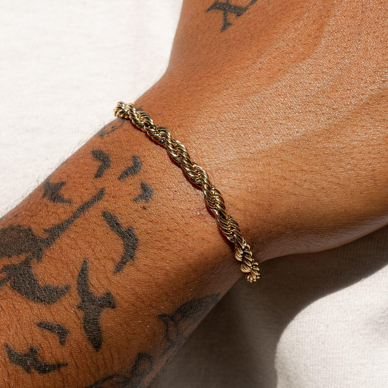 6mm Rope Bracelet - Gold - Adamans