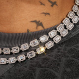 8mm CENTRE BAGUETTE CHAIN - WHITE GOLD - Adamans - 