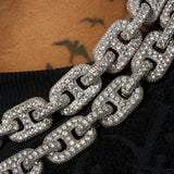 17mm G-Link Diamond Chain - White Gold