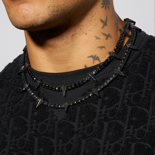 5mm PAVE SPIKE TENNIS CHAIN - BLACK – Adamans