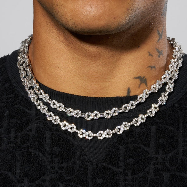 8mm ICED INFINITY CHAIN - WHITE GOLD