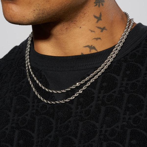 4mm Rope Chain - White Gold