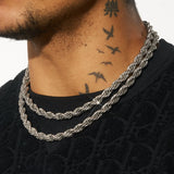 8mm Rope Chain - White Gold