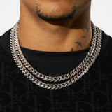 10mm Cuban Chain - White Gold