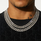 13mm Cuban Chain - White Gold