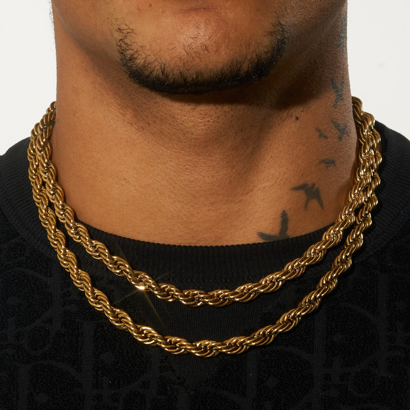 8mm Rope Chain - Gold