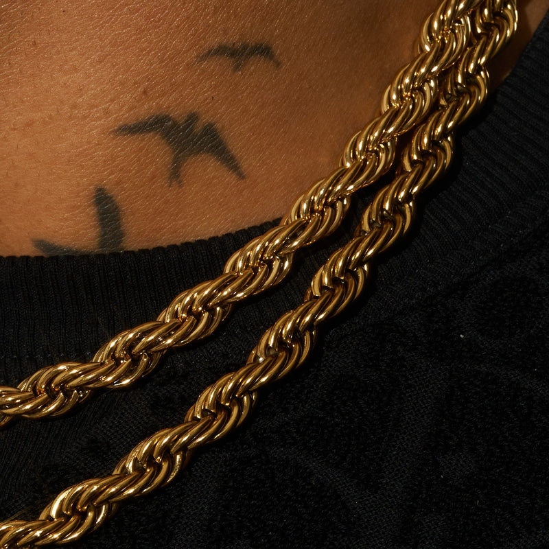 8mm Rope Chain - Gold