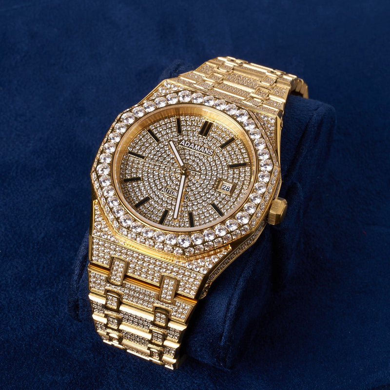 44m Paved VVS Moissanite Diamond Watch Gold – Adamans