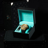 44mm paved VVS moissanite gold watch with silicone band in luxury Adamans box