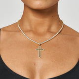 ICED CROSS PENDANT - Gold