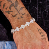 12.5MM Cross Tennis Bracelet in white gold with cross motifs and CZ stones on wrist