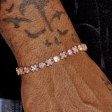 5MM XOXO Bracelet in rose gold with diamond simulants on wrist