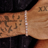 5MM XOXO Bracelet in rose gold with diamond simulants on wrist