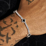 3MM Moissanite Black Motif Tennis Bracelet - 925 Silver - D Colour - VVS1