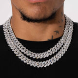 14mm Monaco Chain - White Gold