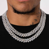 14mm Monaco Chain - White Gold